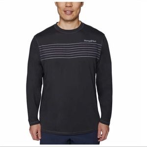 Hang Ten Men Long Sleeve Sun Tee, Dark Gray